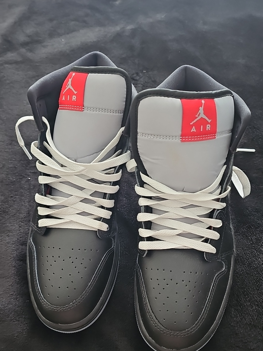 Jordan Black, Gray and Red High-Top Sneakers